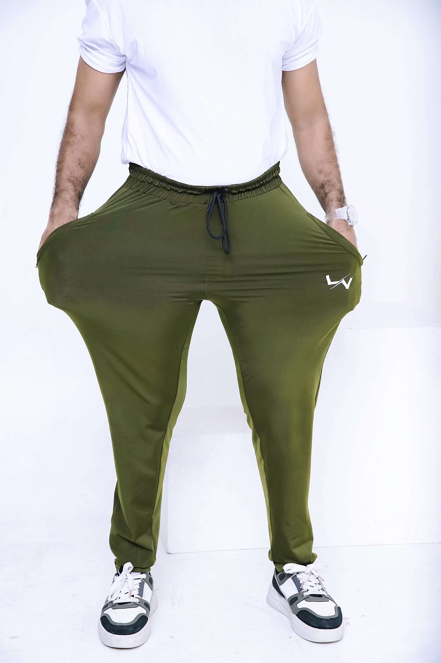 LV PREMIUM 4 WAY STRETCHABLE GREEN PLAIN TROUSER 012