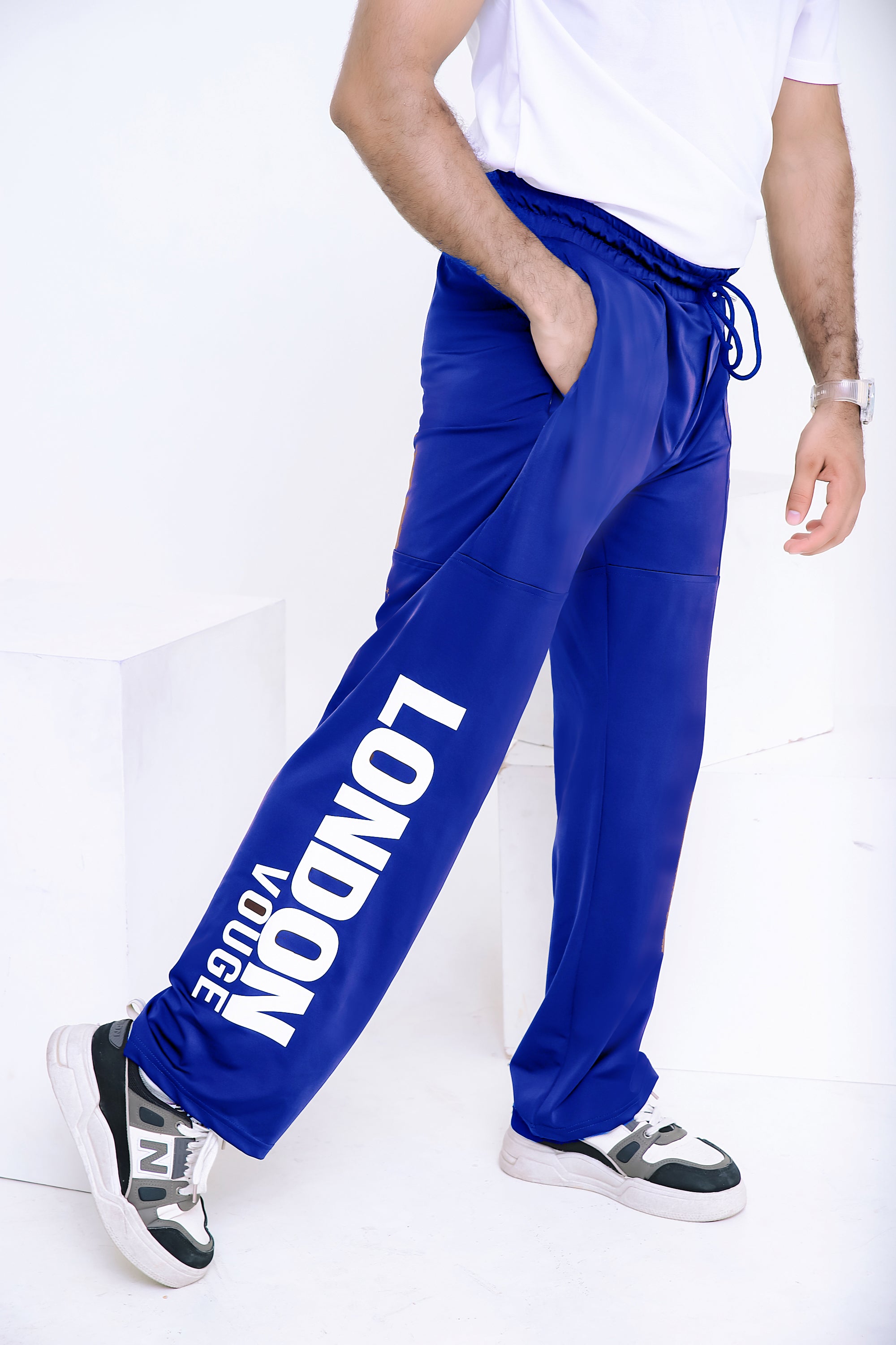 LV PREMIUM 4 WAY STRETCHABLE UNISEX BLUE BAGGY TROUSER 004