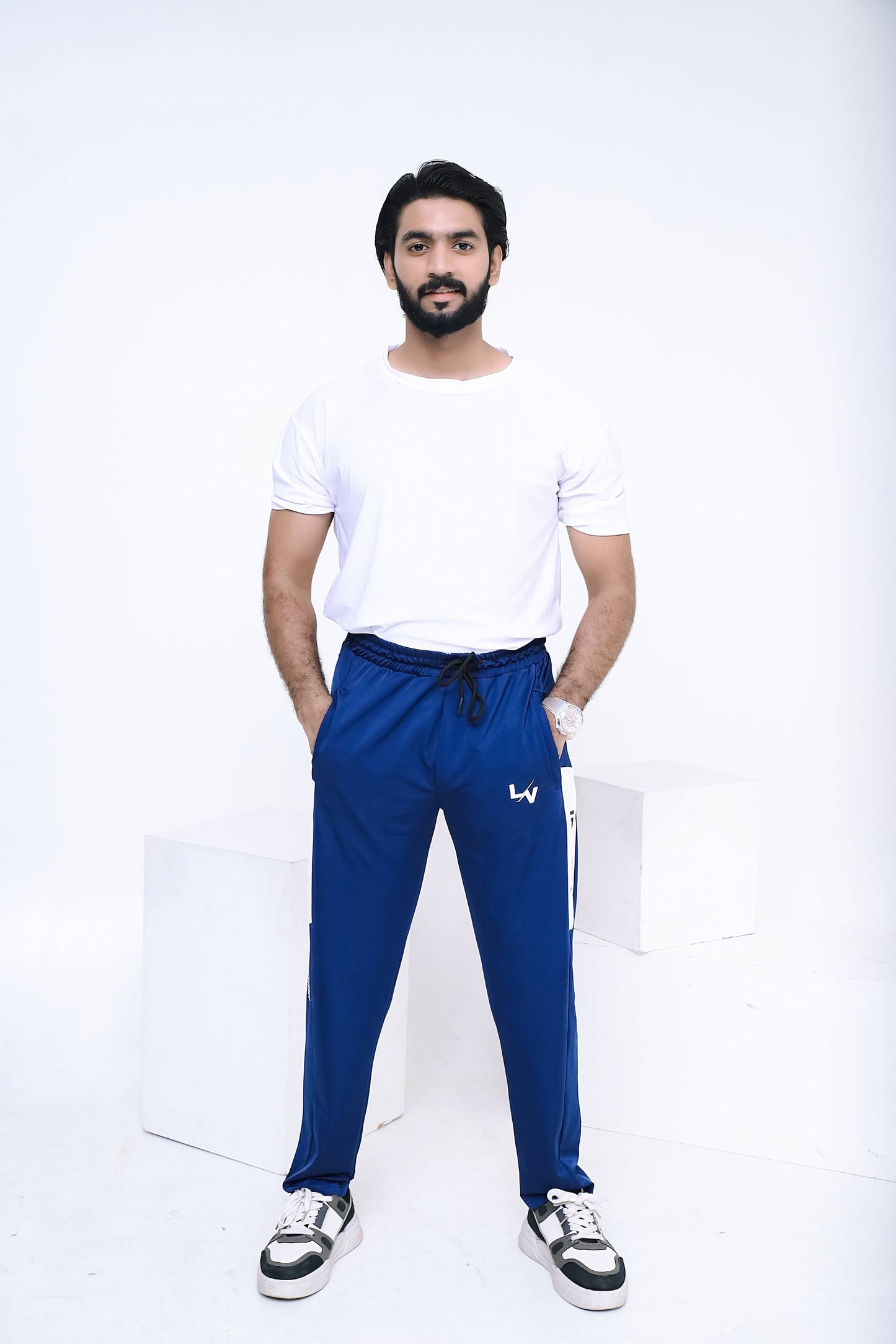 LV PREMIUM 4 WAY STRETCHABLE UNISEX BLUE JDHY TROUSER 010