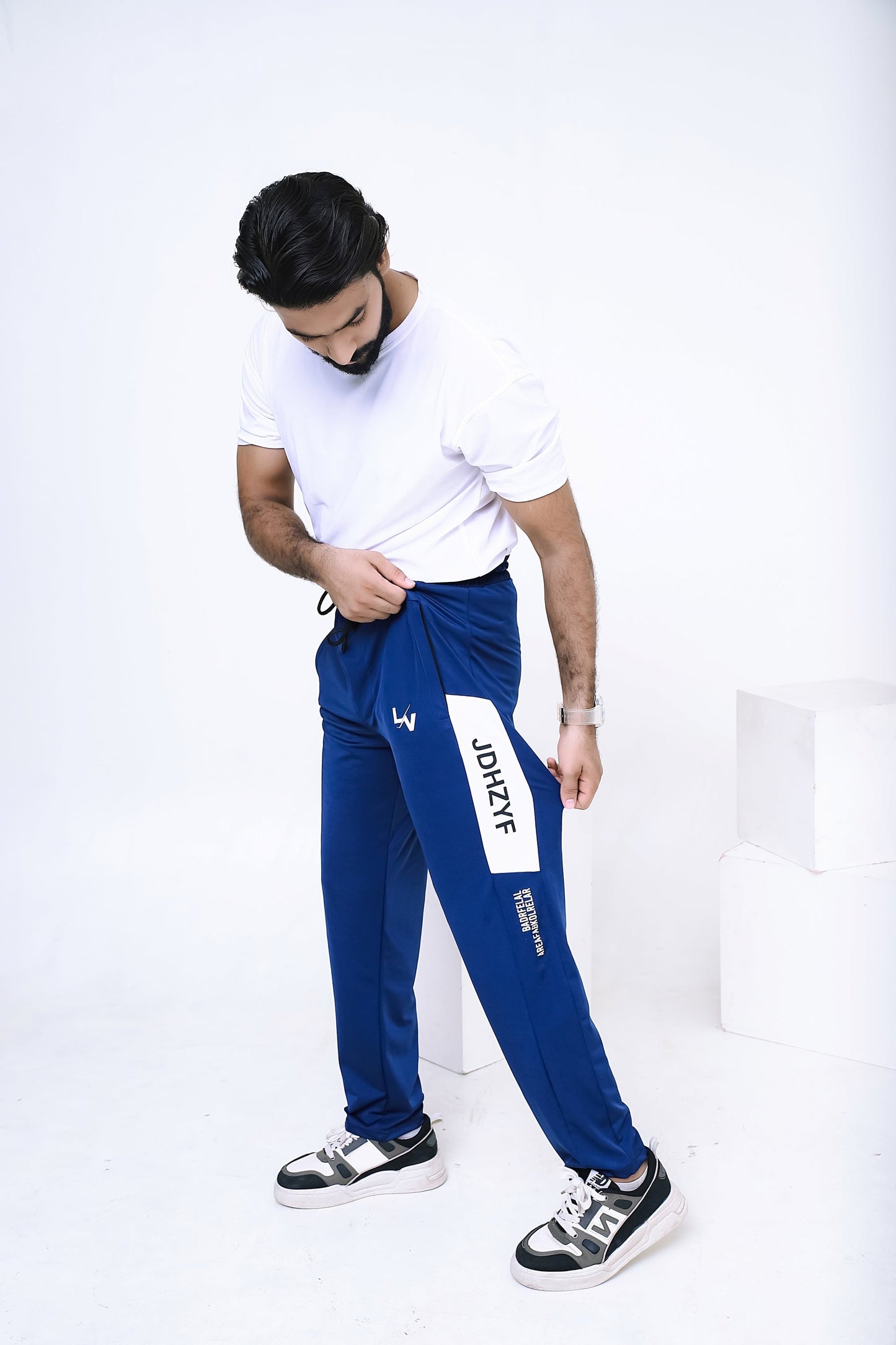 LV PREMIUM 4 WAY STRETCHABLE UNISEX BLUE JDHY TROUSER 010