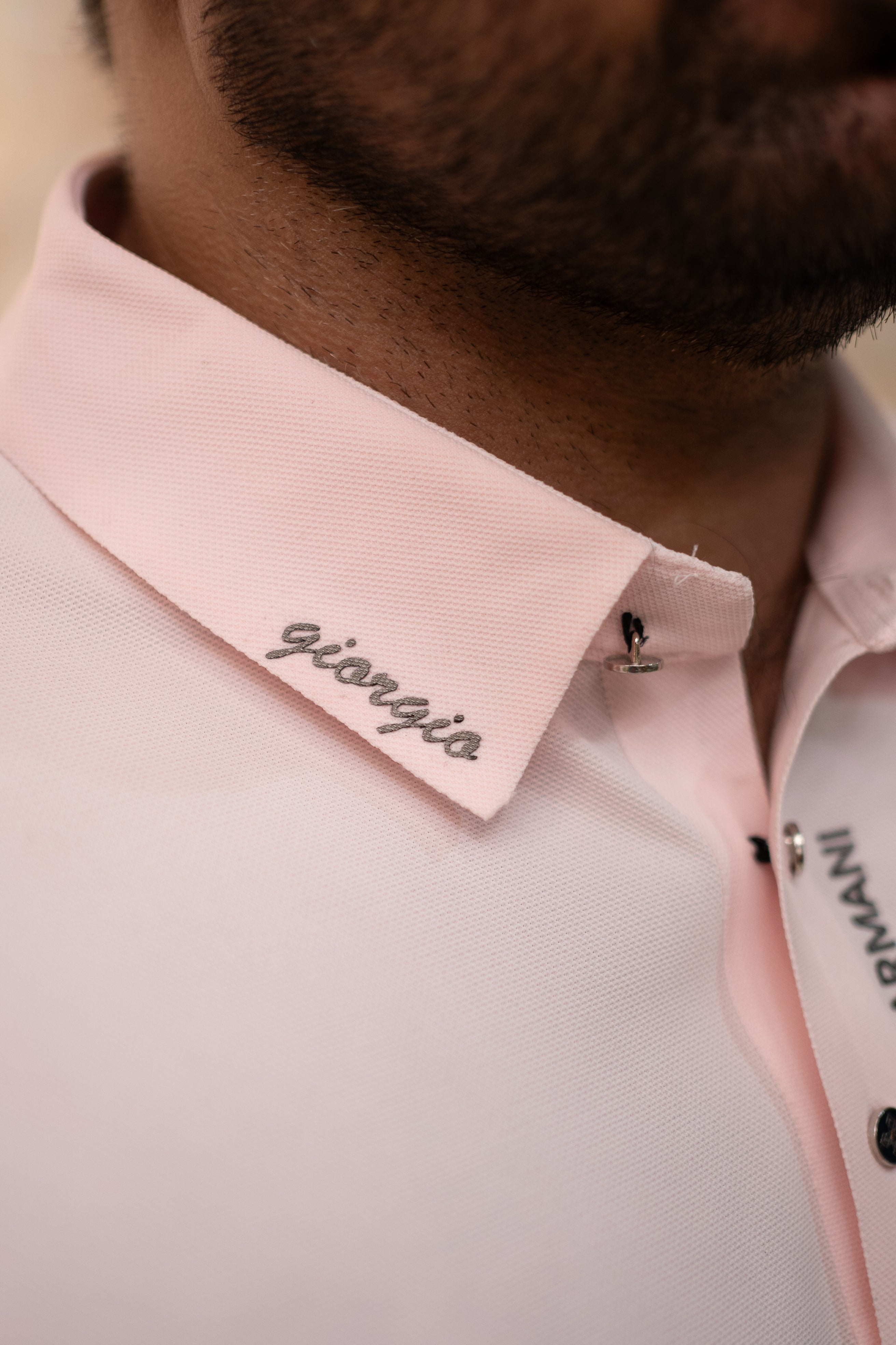 ITALIAN TEXTURED STITCHLESS POLO SHIRT LVPS-013 BABY PINK