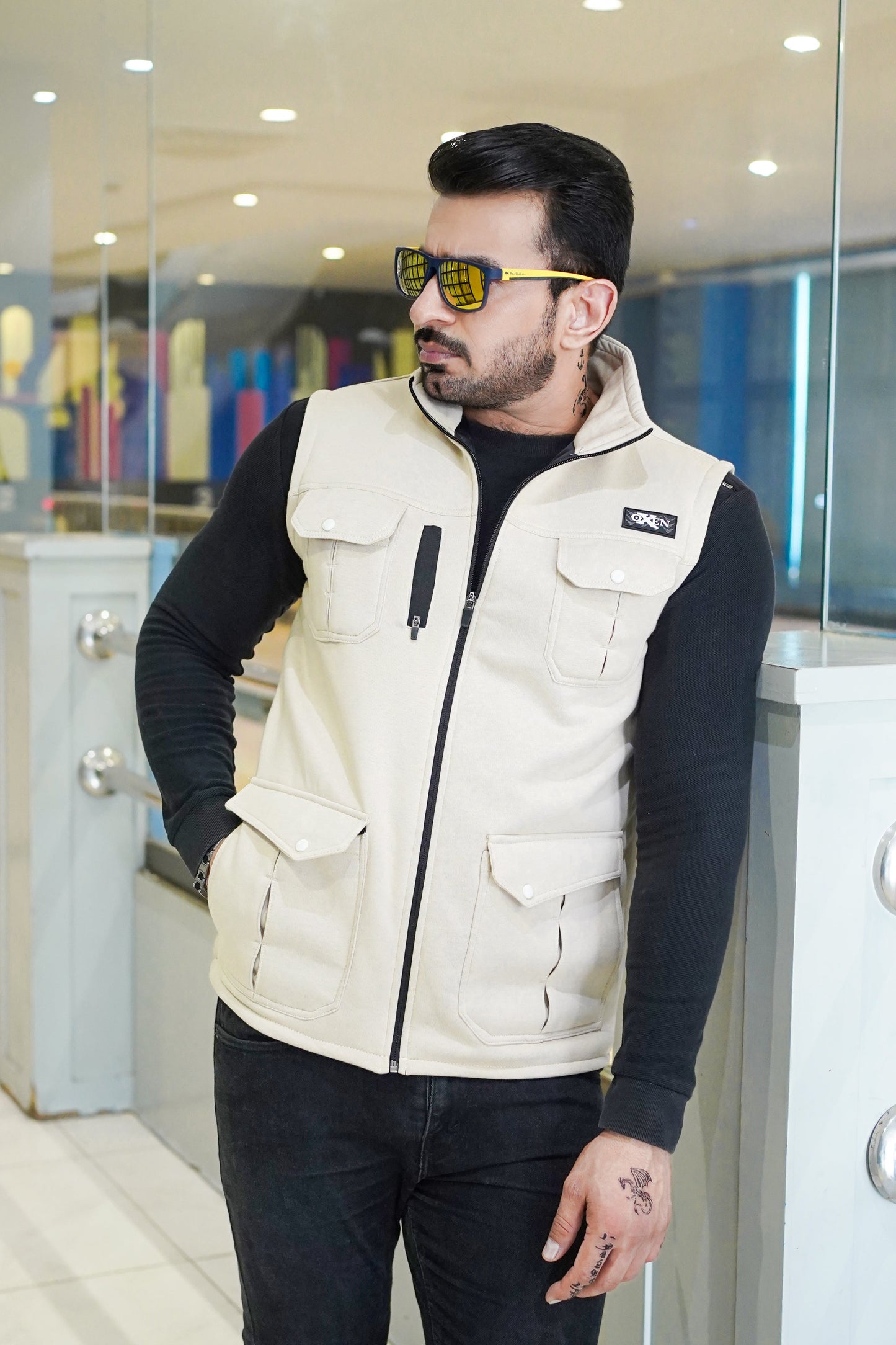 Premium Cotton Fleece Four Pocket sleeveless Jacket Skin JKT # 04