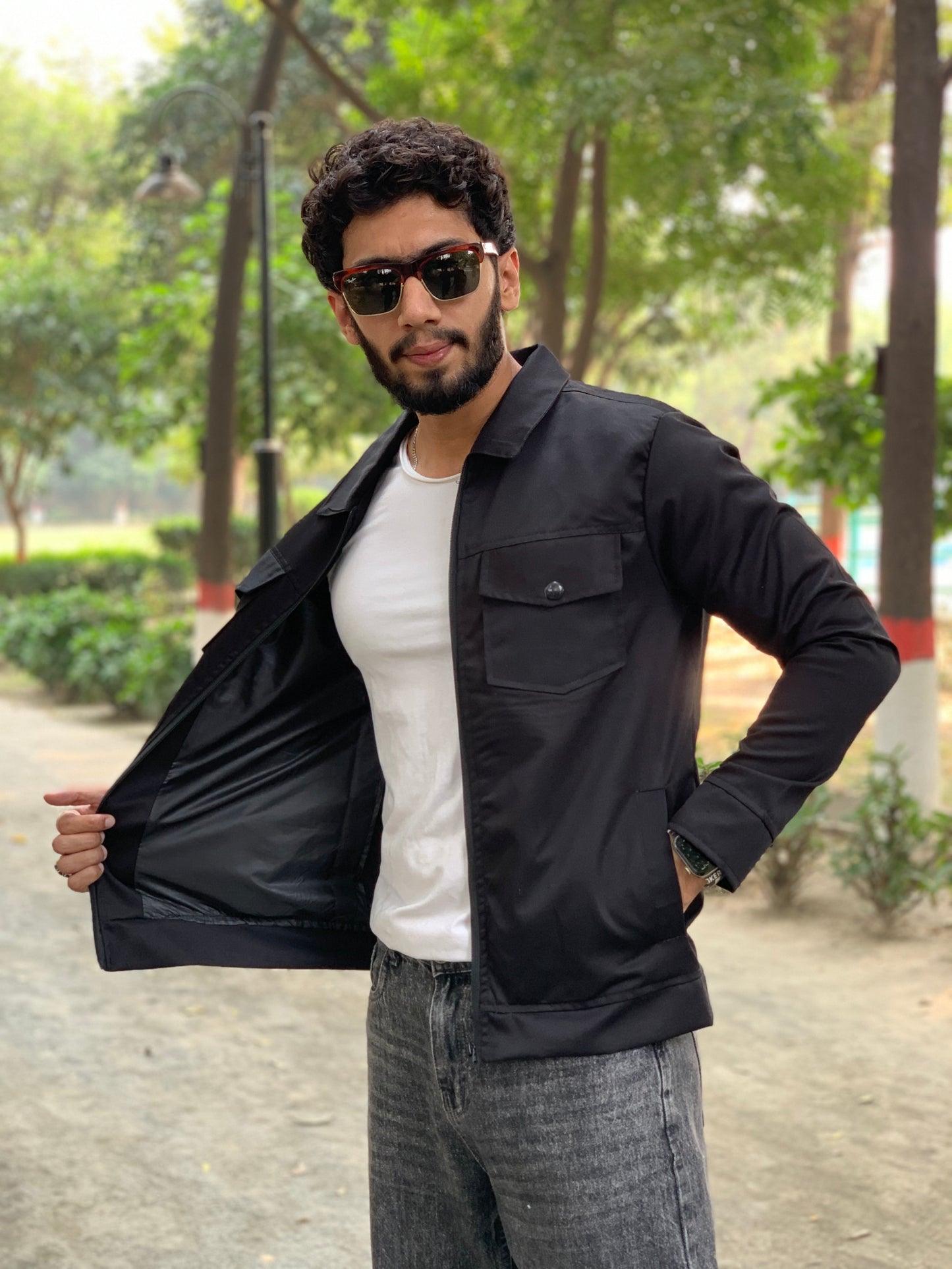 Premium Jet Black Full Sleeves Cotton Jeans Jacket