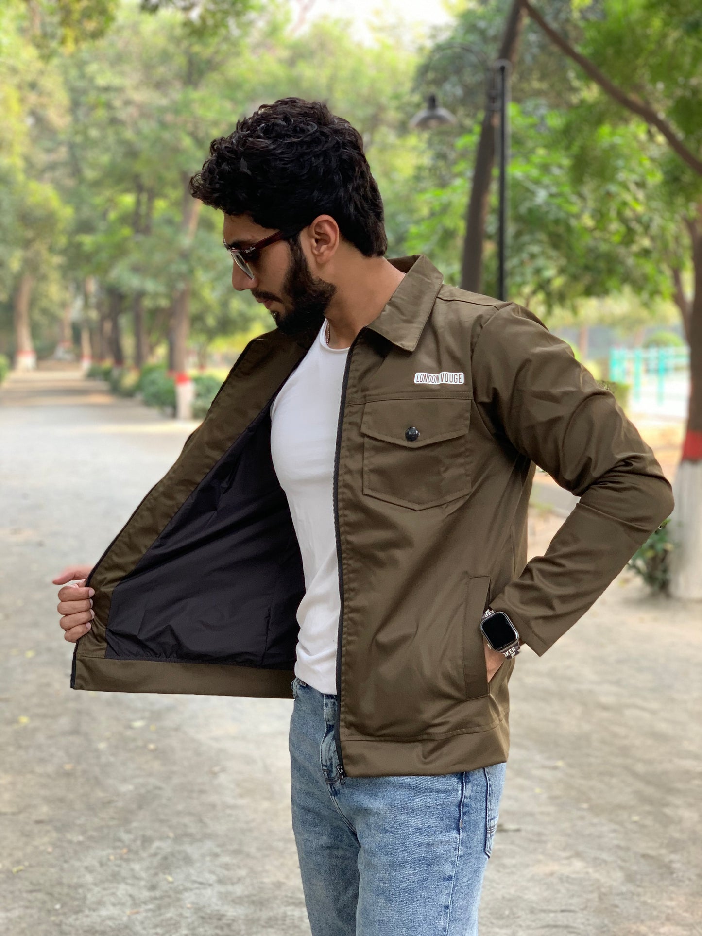 Premium Olive Green Full Sleeves Cotton Jeans Jacket