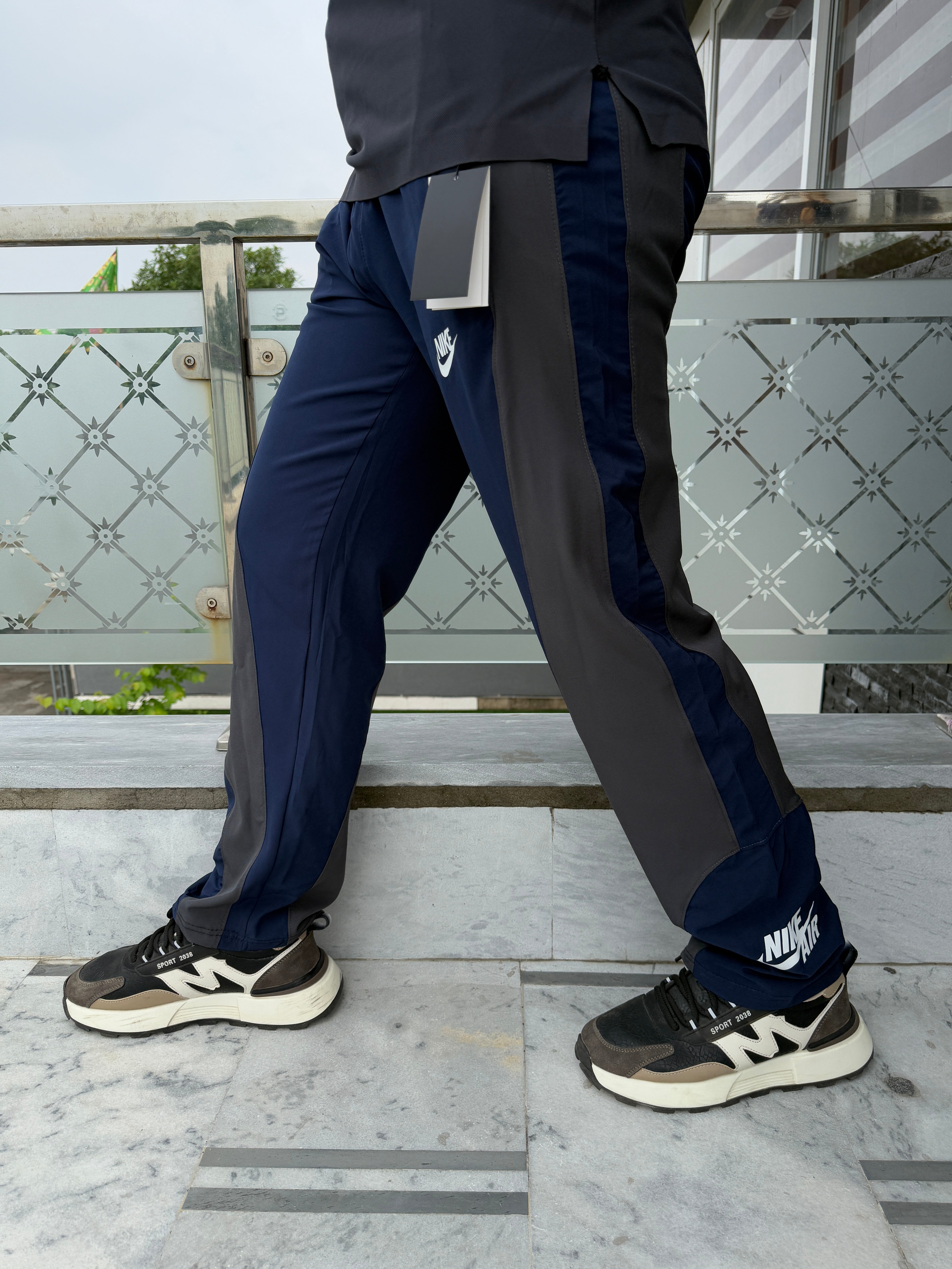 Imported Blue & Gray Nike Micro Relaxed Fit Baggy Trouser