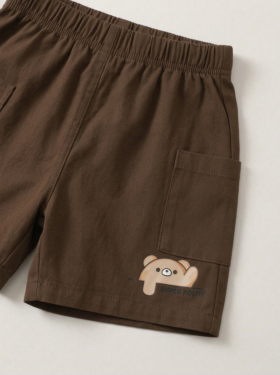 Kids Premium Micro Stretch Co-Ord Set – Chocolate Brown Summer Outfit for Boys & Girls