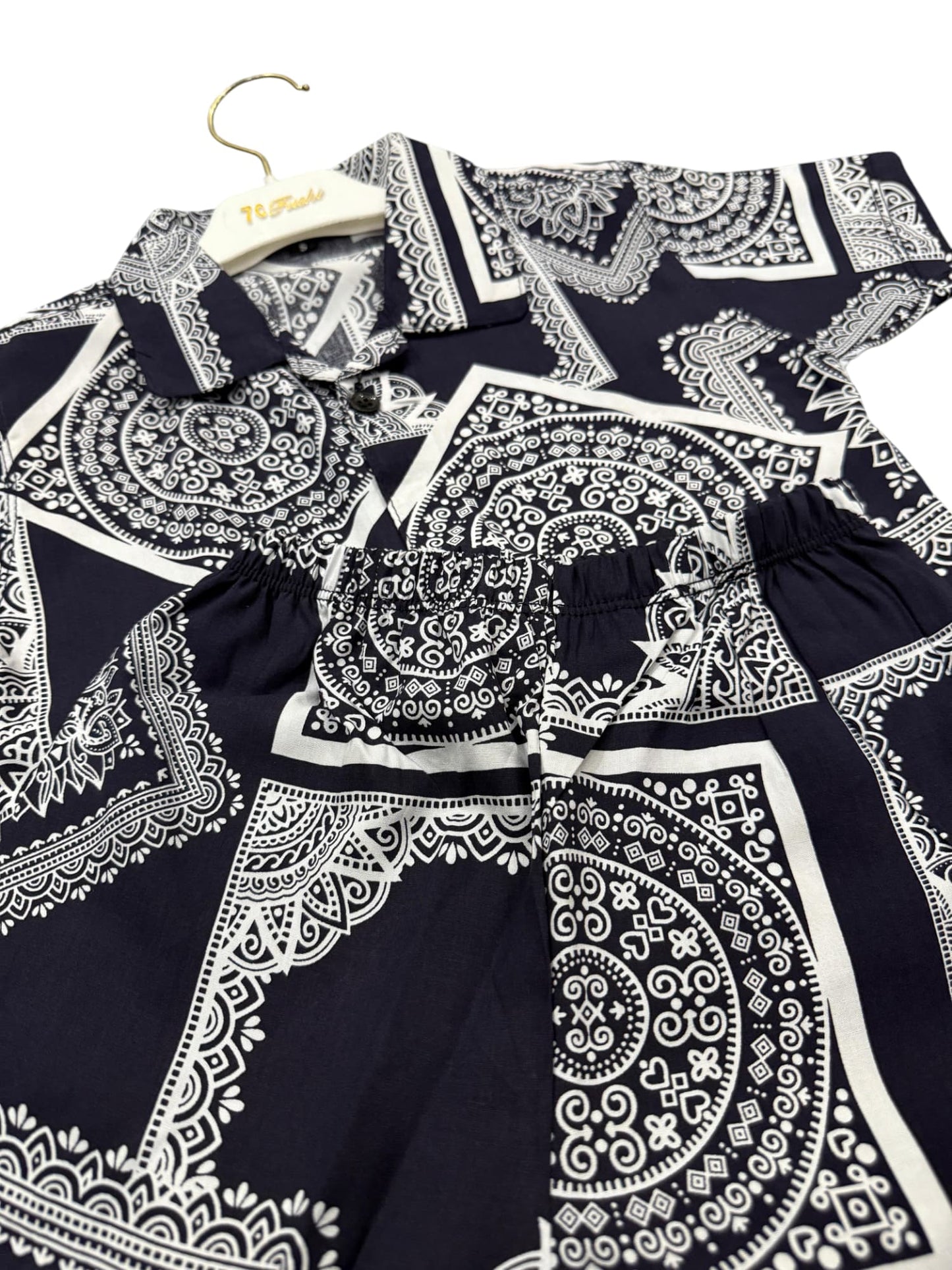 KID'S PREMIUM SUMMER STONE LILEN NAVY GEOMETERY TRACKSUIT FOR BOY & GIRL