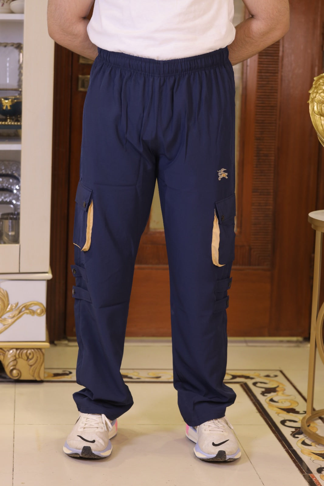 Imported Blue Micro Relaxed Fit 6 Pocket Cargo