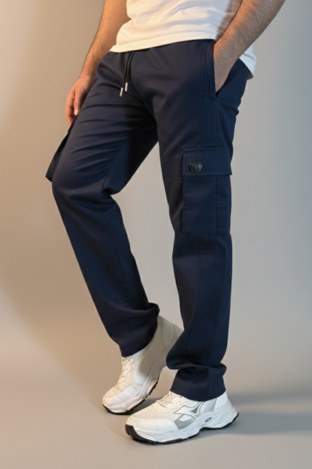 Stylish Premium Navy 6 Pocket Cargo Trouser