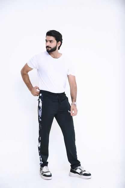 LV PREMIUM 4 WAY STRETCHABLE UNISEX BLACK  CAMO TROUSER 005