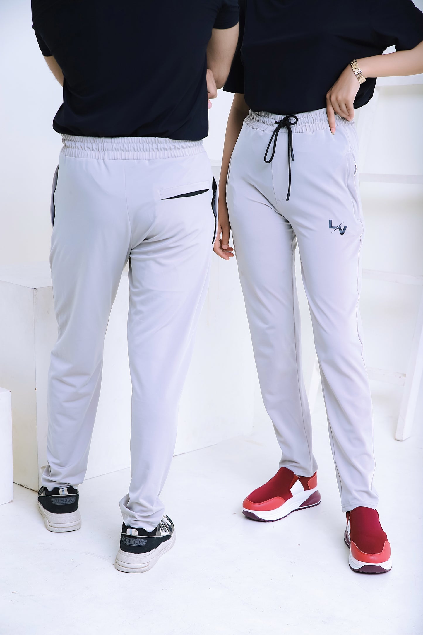 Men's 4 Way Stretchable Lycra Plain Cloud Gray Trouser-LV#021