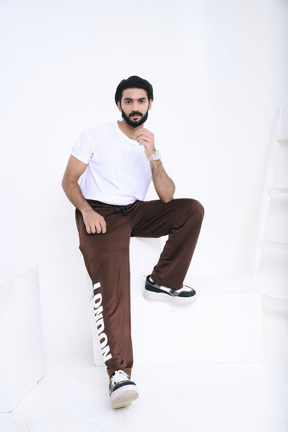 LV PREMIUM 4 WAY STRETCHABLE UNISEX CHOCOLATE BAGGY TROUSER 002