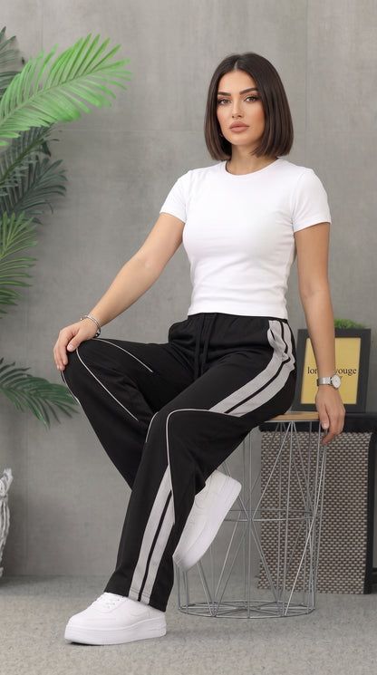 Women's Black Micro 125 GSM Straight Fit Trouser