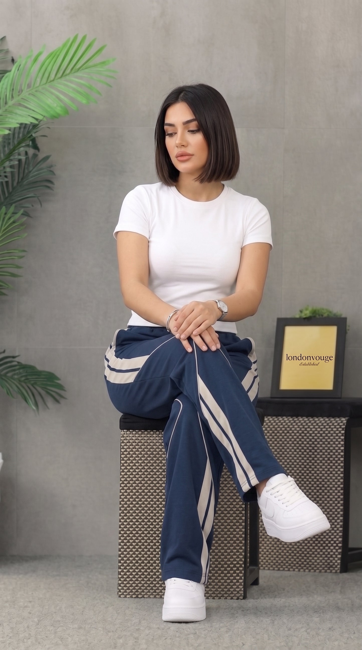 Women's Blue Micro 125 GSM Straight Fit Trouser