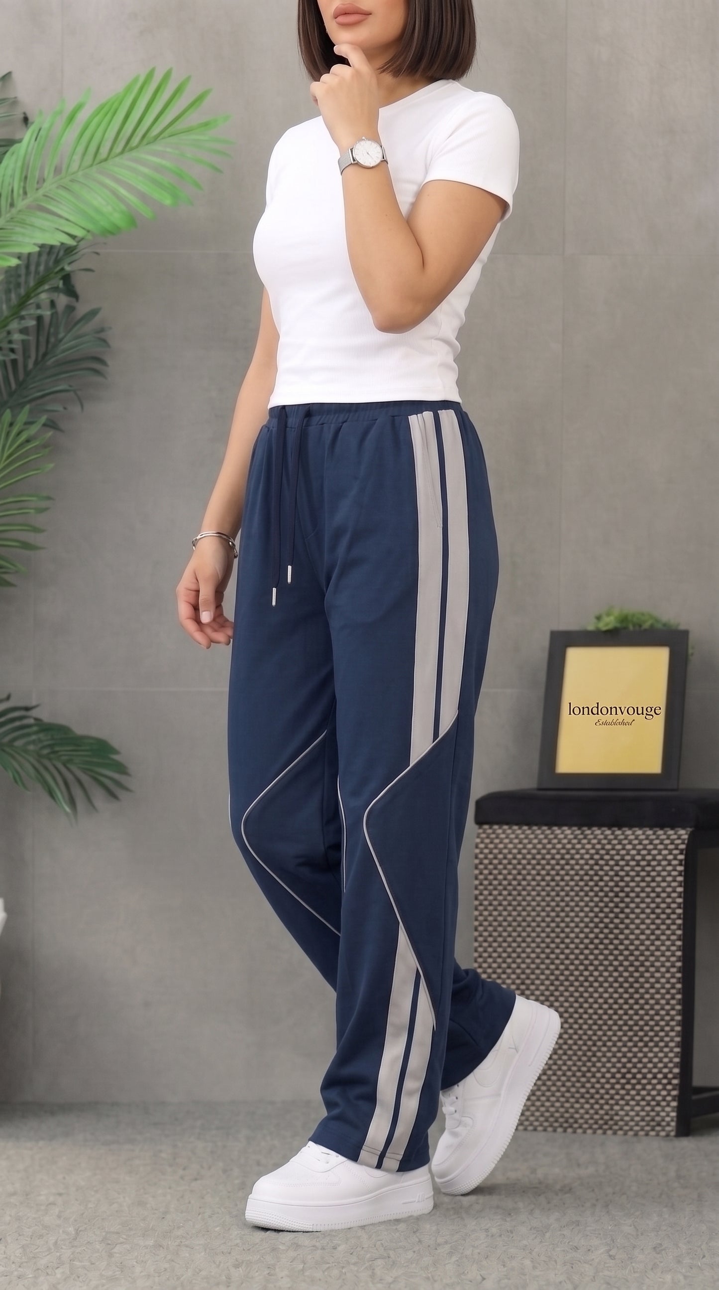 Women's Blue Micro 125 GSM Straight Fit Trouser