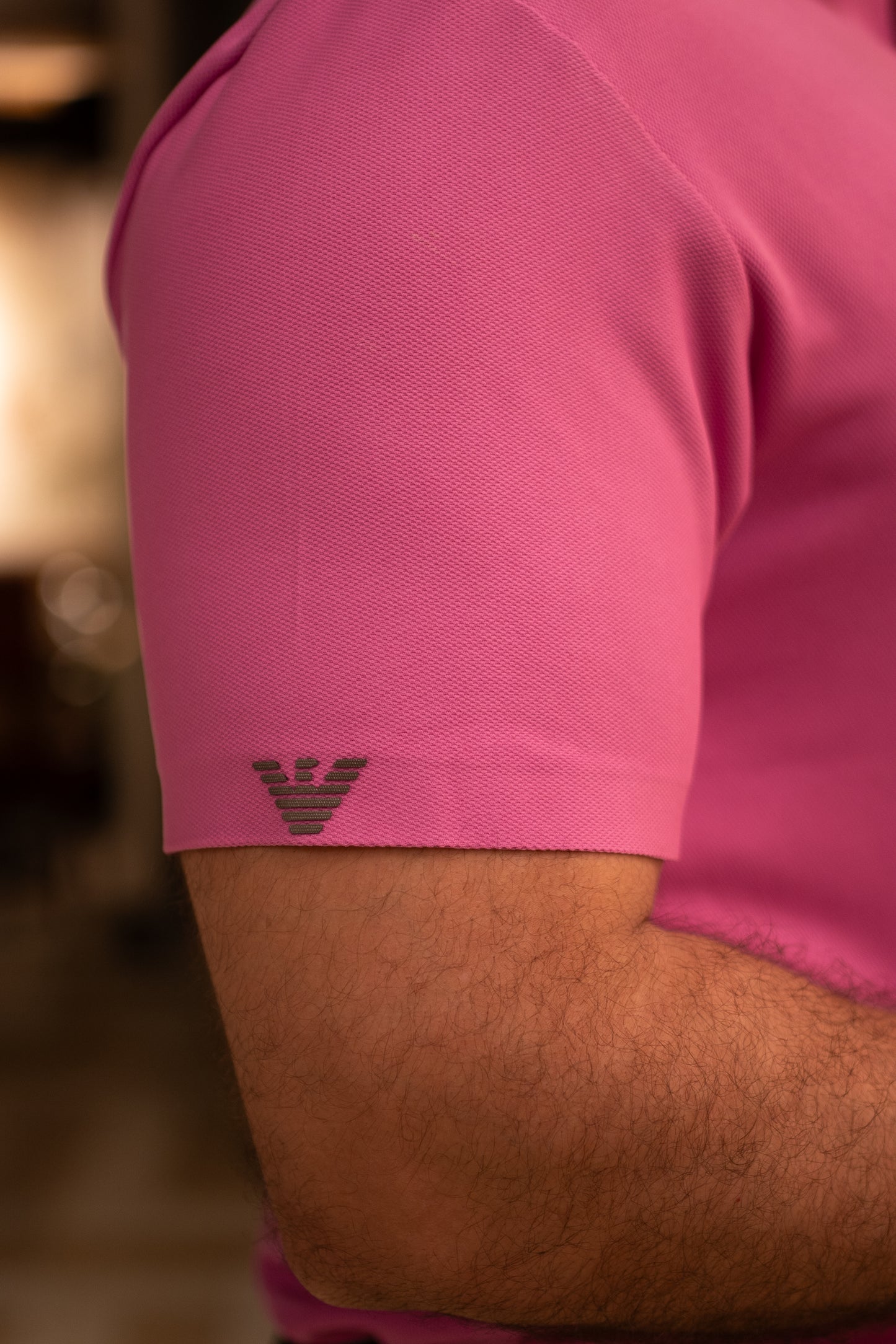 ITALIAN TEXTURED STITCHLESS POLO SHIRT LVPS-07 PINK