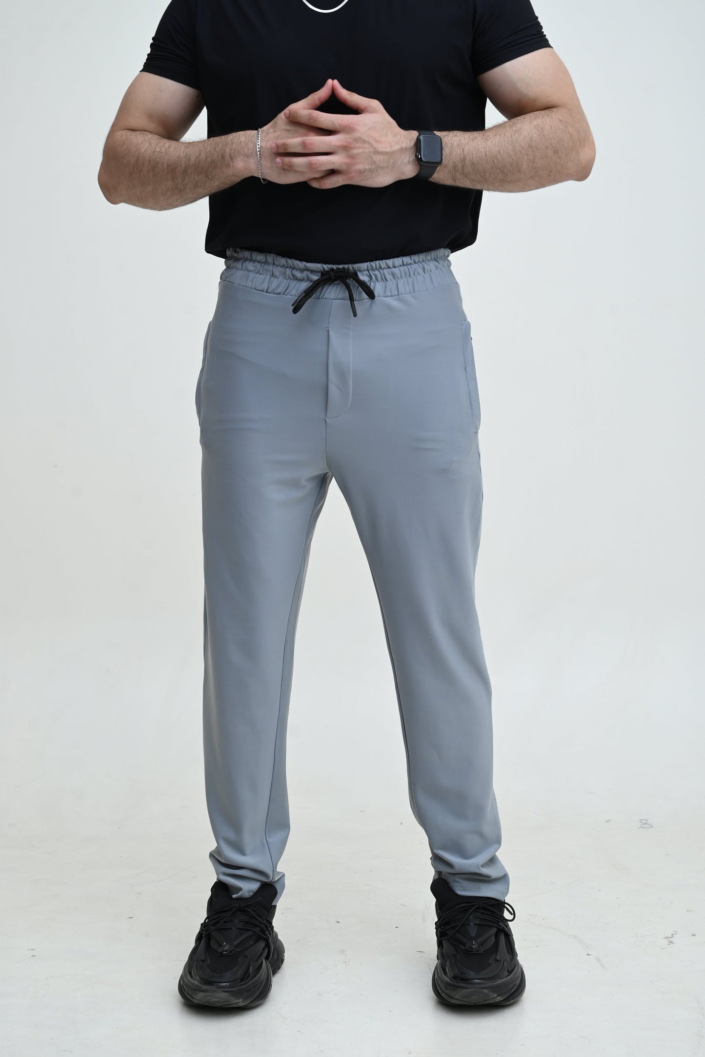 Men's Stretch-able Lycra Trouser Light Grey Imported