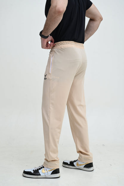 Men's Stretch-able Lycra Trouser-Light Beige Imported