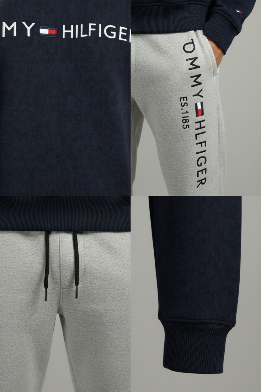 Tommy Hilfiger Rich Blue Imported Cotton Fleece Tracksuit (Male & Female )
