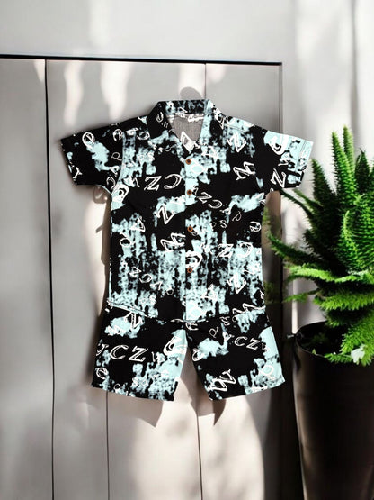 KID'S PREMIUM SUMMER STONE LILEN TRACKSUIT FOR BOY & GIRL KPT03