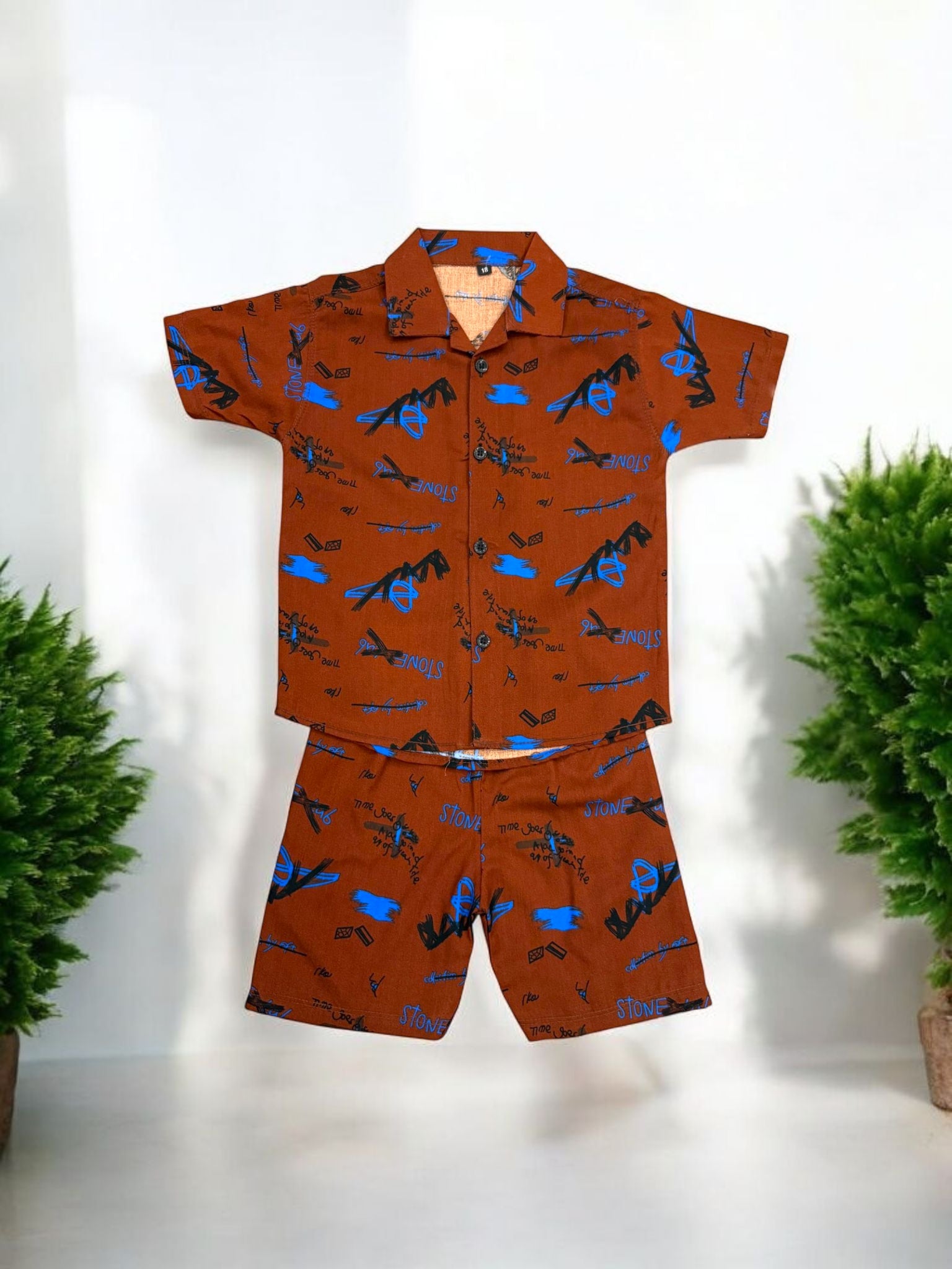 KID'S PREMIUM SUMMER STONE LILEN TRACKSUIT FOR BOY & GIRL KPT14