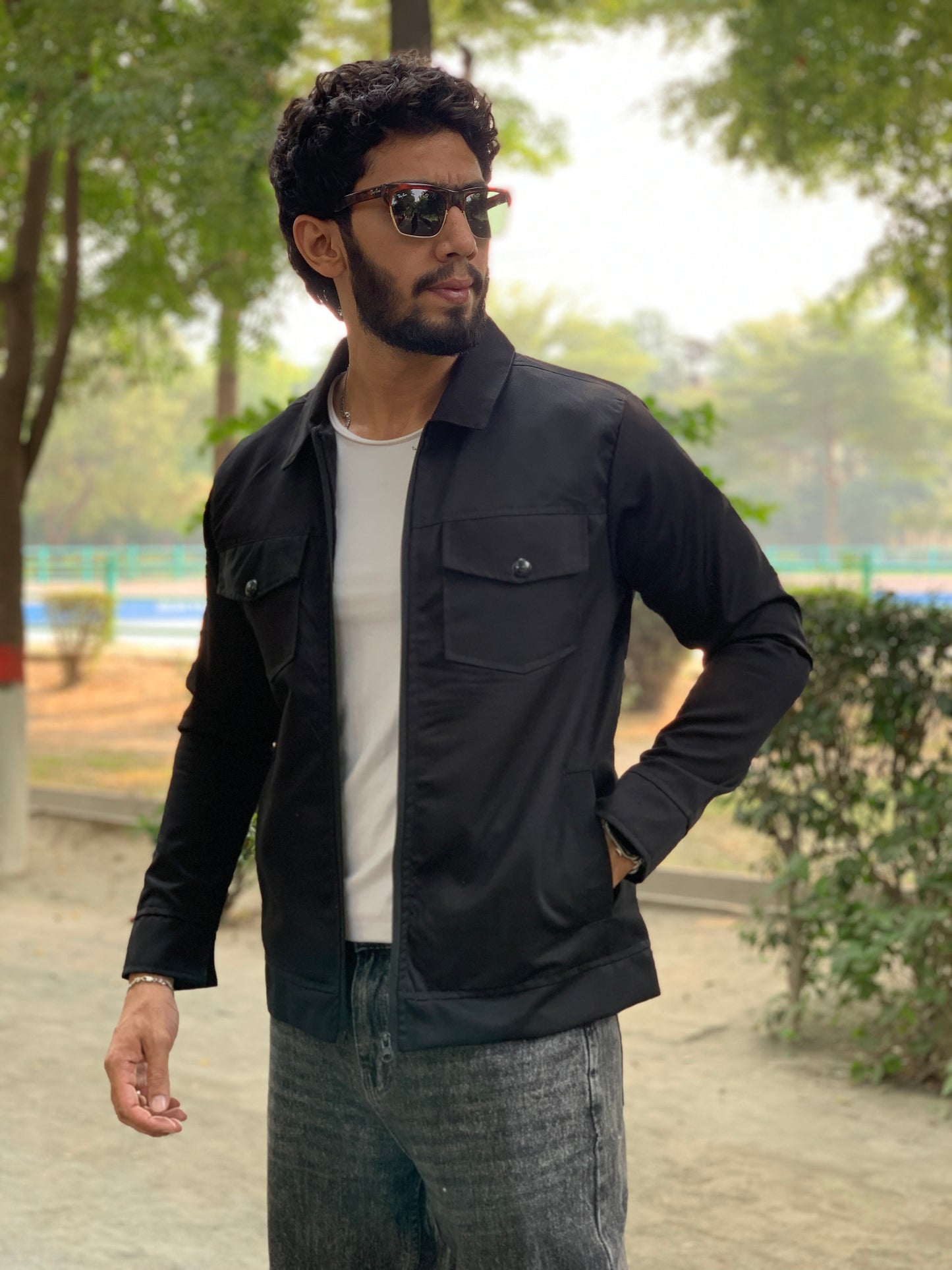 Premium Jet Black Full Sleeves Cotton Jeans Jacket