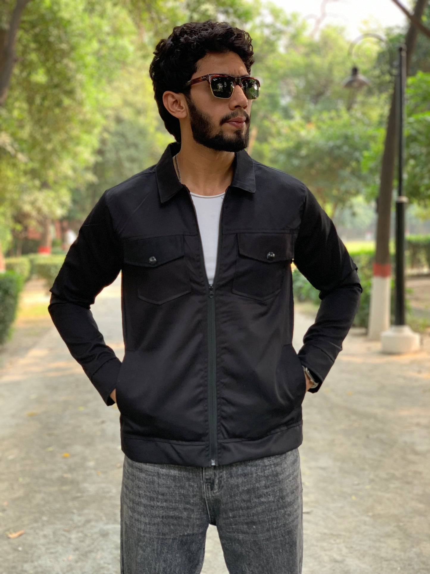 Premium Jet Black Full Sleeves Cotton Jeans Jacket