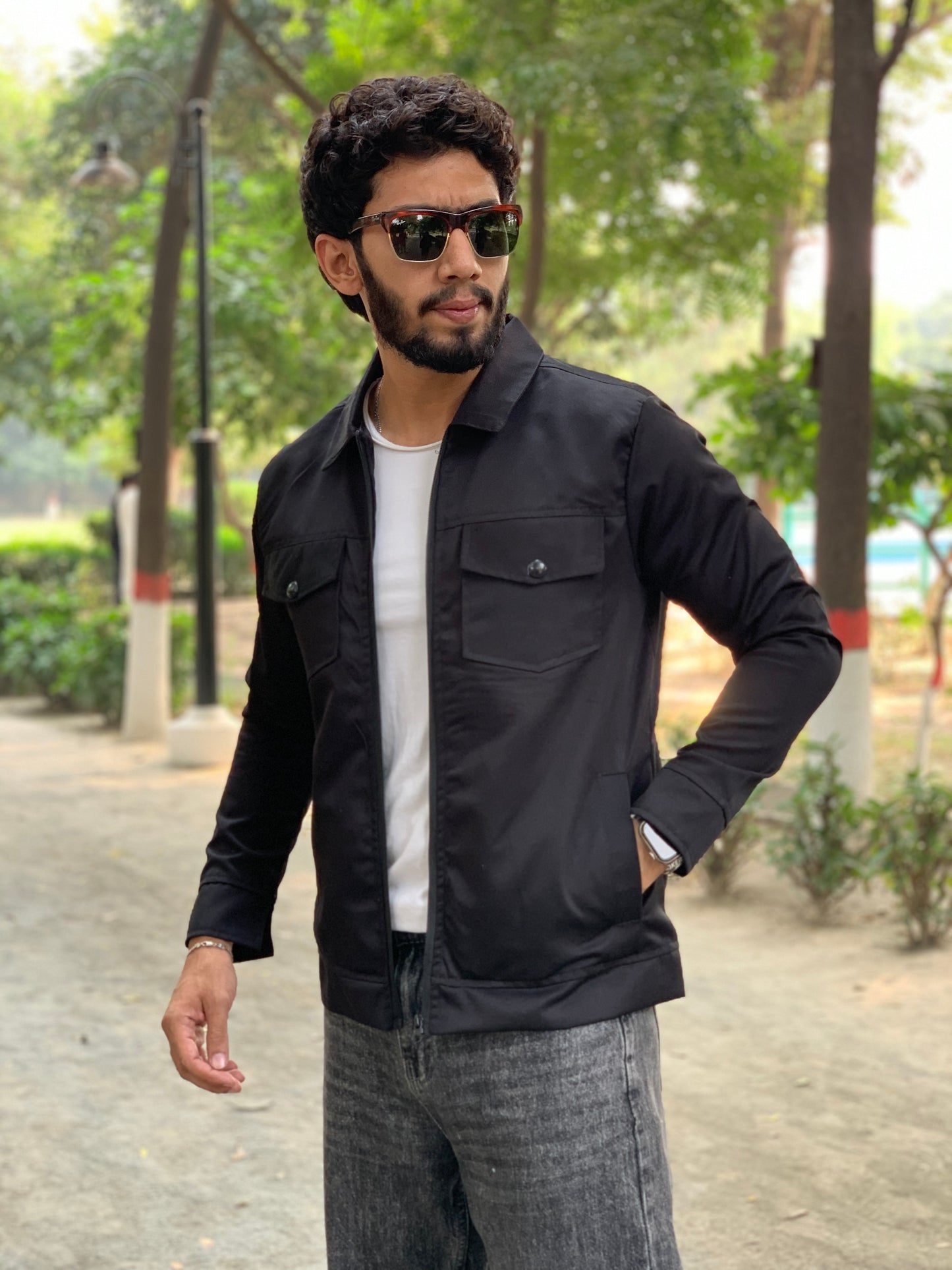 Premium Jet Black Full Sleeves Cotton Jeans Jacket