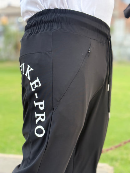 Premium Black Nike Pro Round Print Men's 4 way Stretch-able Lycra Trousers