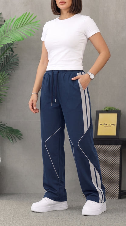 Women's Blue Micro 125 GSM Straight Fit Trouser
