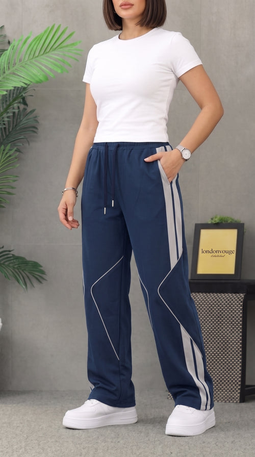 Women's Blue Micro 125 GSM Straight Fit Trouser