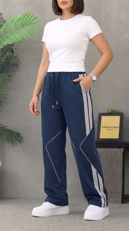 Women's Blue Micro 125 GSM Straight Fit Trouser