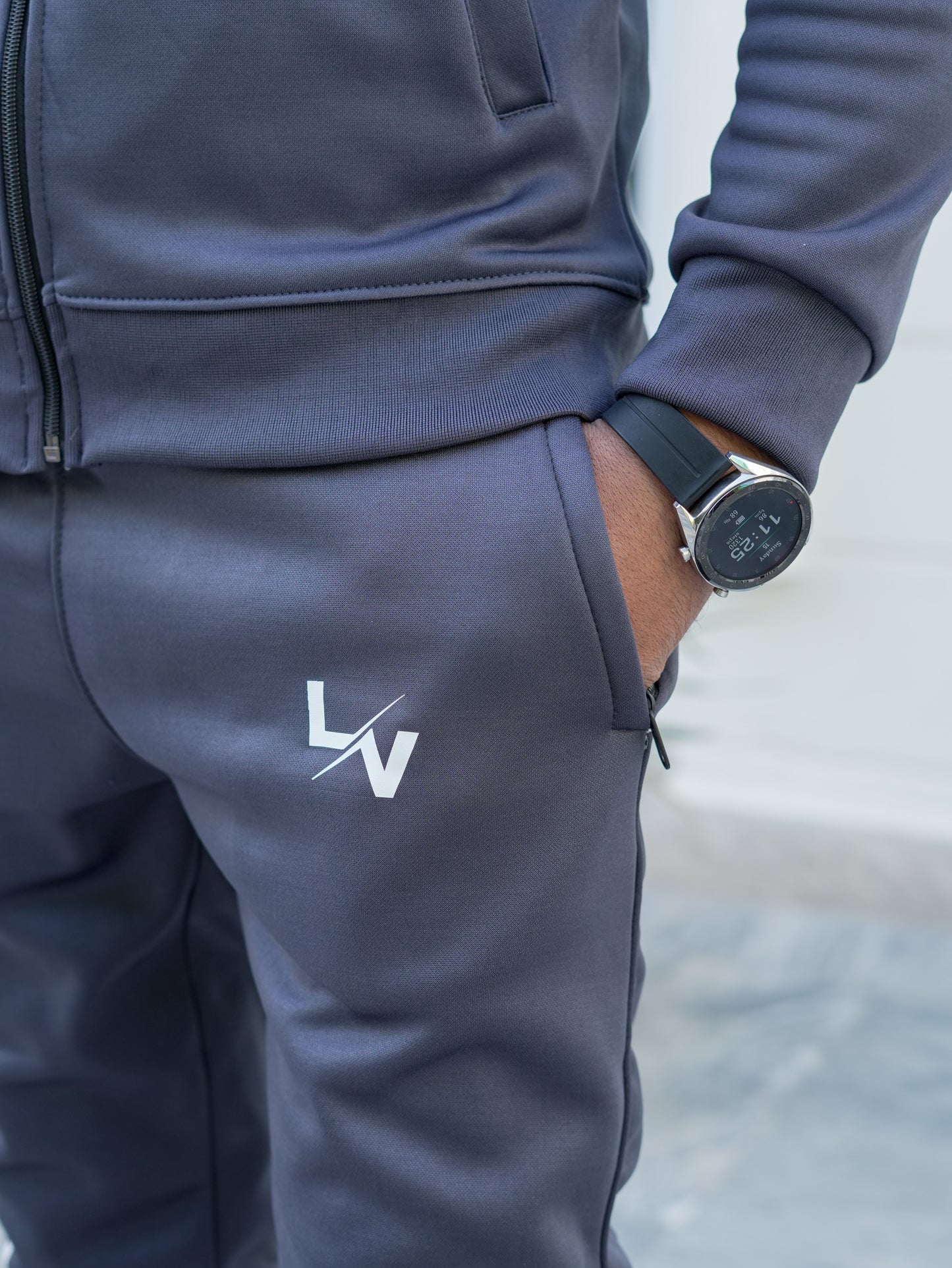 LV UNISEX  TRENDY GRAY LINING TRACKSUIT LVT#03