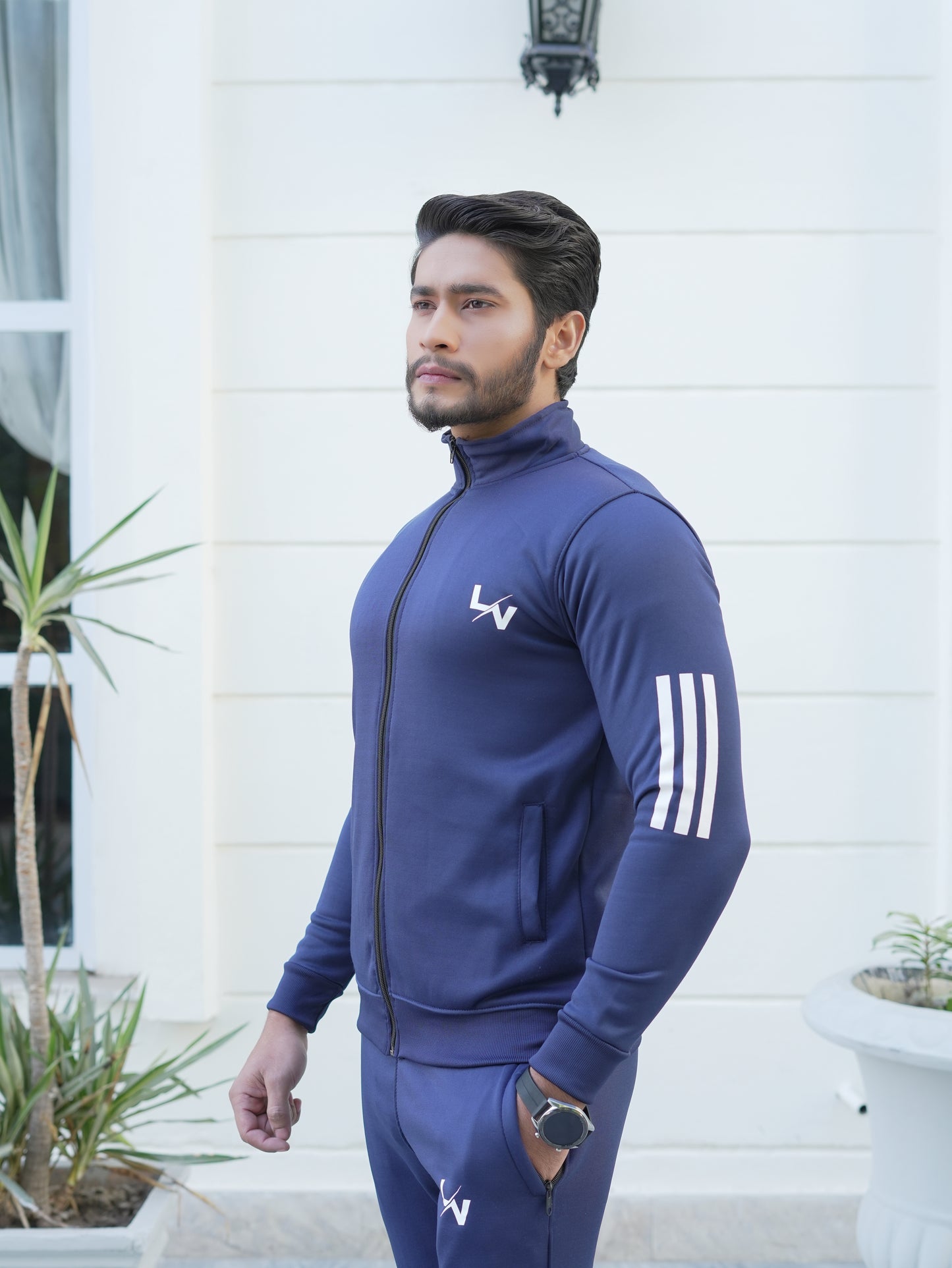 LV UNISEX TRENDY BLUE LINING TRACKSUIT LVT#04
