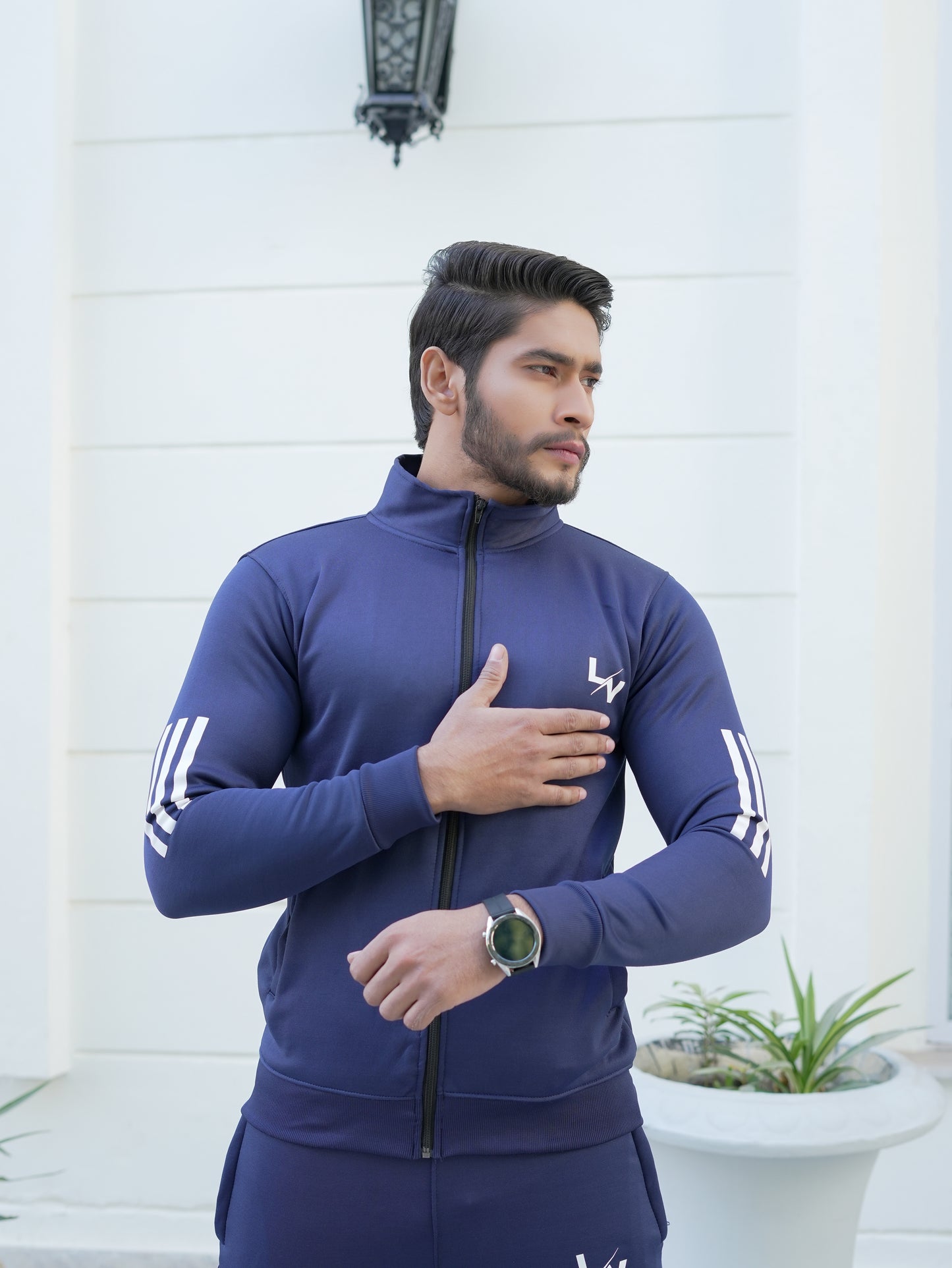 LV UNISEX TRENDY BLUE LINING TRACKSUIT LVT#04