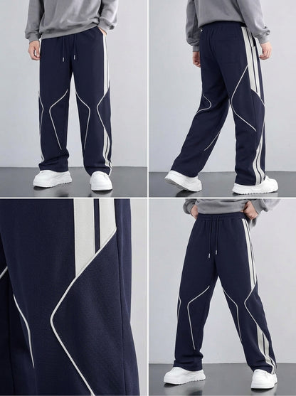 Premium Baggy Blue Micro Stretch Trouser With Silver Piping Edition