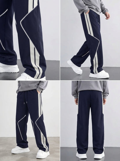 Premium Baggy Blue Micro Stretch Trouser With Silver Piping Edition