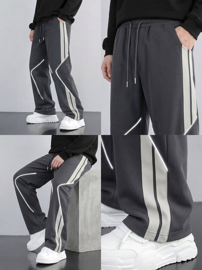 Premium Baggy Gray Micro Stretch Trouser With Silver Piping Edition