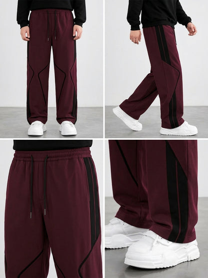 Premium Baggy Maroon Micro Stretch Trouser With Black Piping Edition