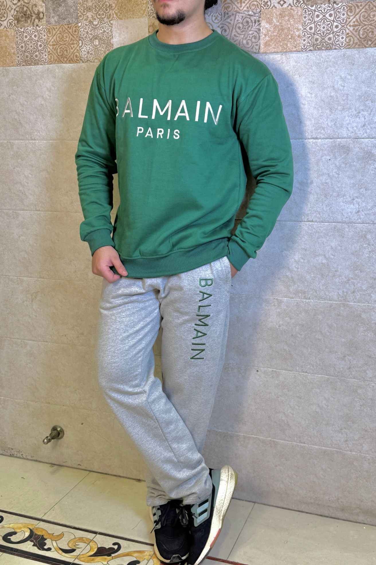 Balmn Paris Elite Green Imported Cotton Fleece Tracksuit (Male & Female )