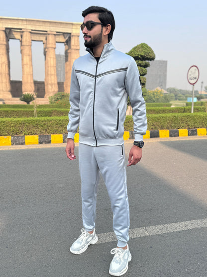 LV UNISEX SILVER TRENDY ARM ZIPPED TRACKSUIT LVT#02