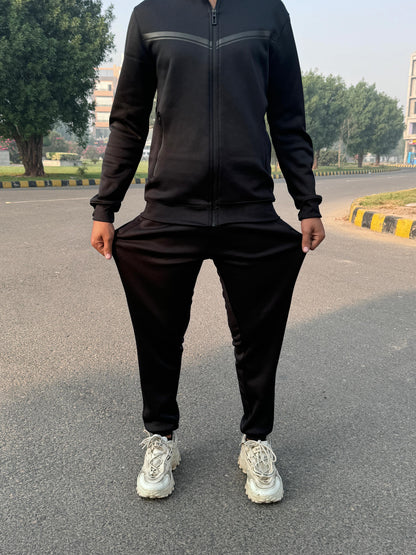 LV UNISEX BLACK TRENDY ARM ZIPPED TRACKSUIT LVT#01