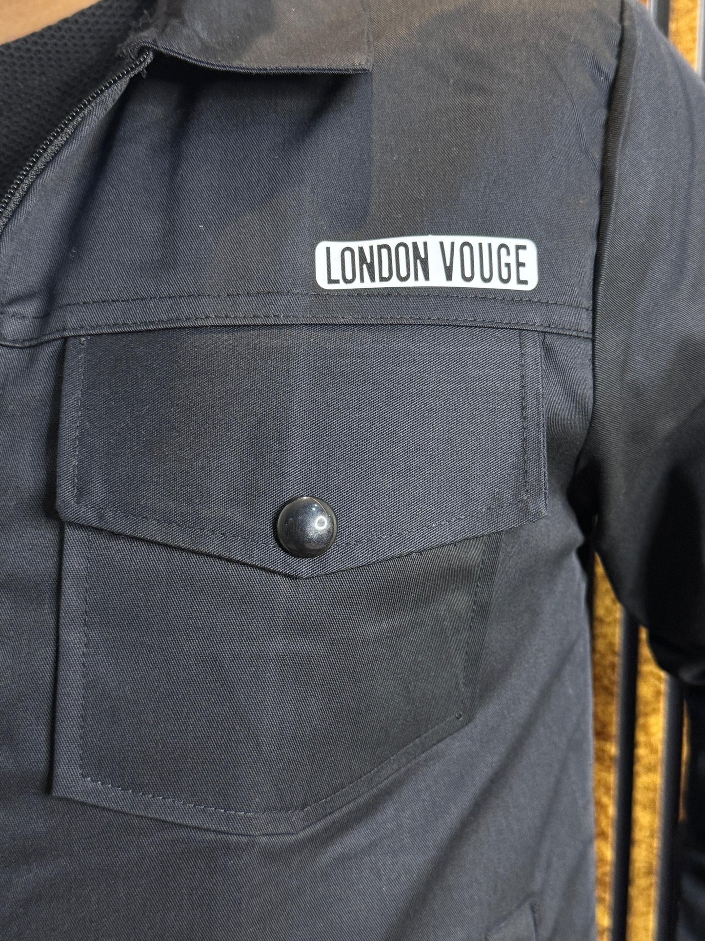 LV Men's  Premium Full Sleeves Cotton Jeans Black  Jacket LV#FCJ04