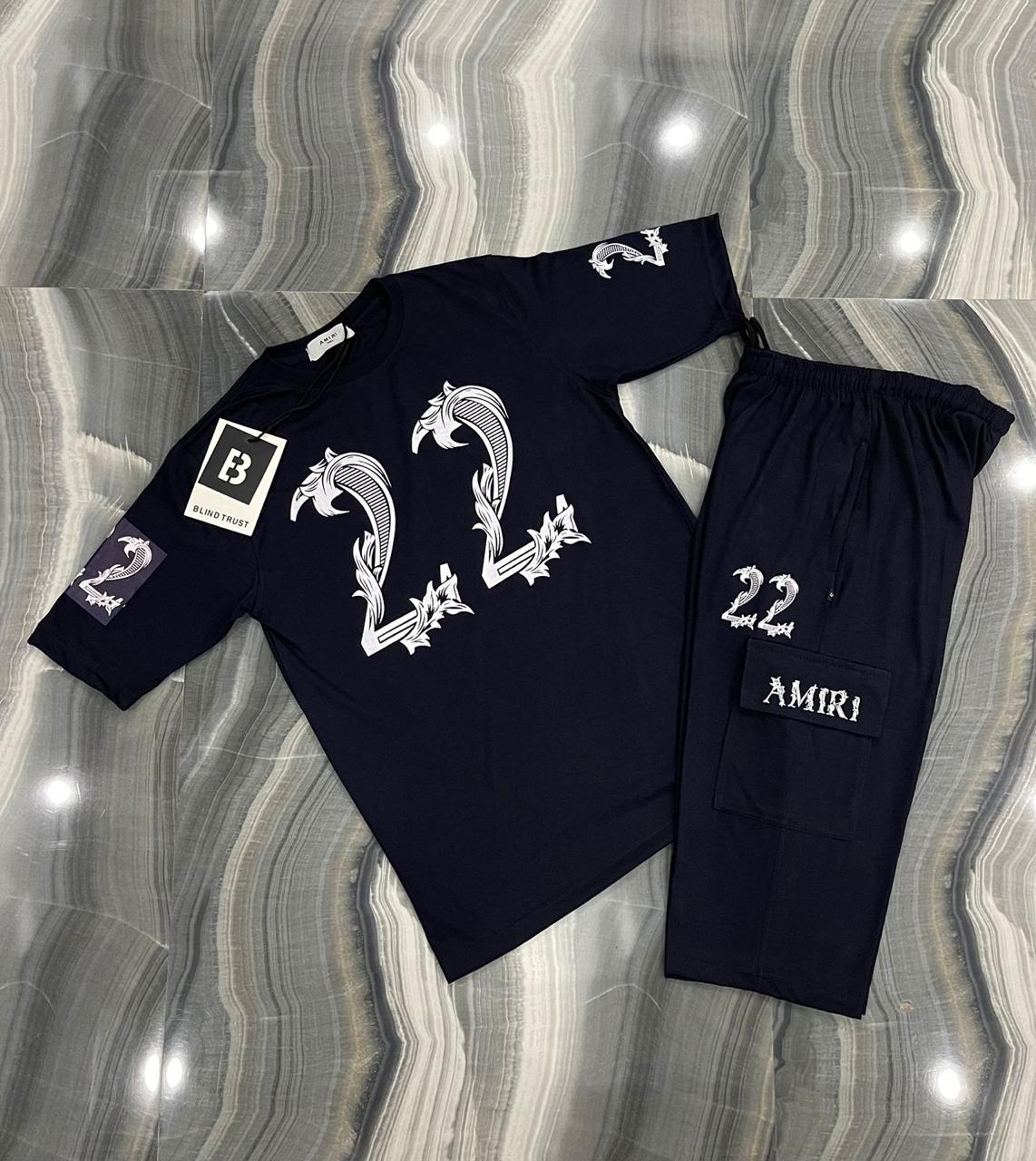 AMIRI NAVY BLUE SUMMER TWIN SUITS FOR MENS ATS02