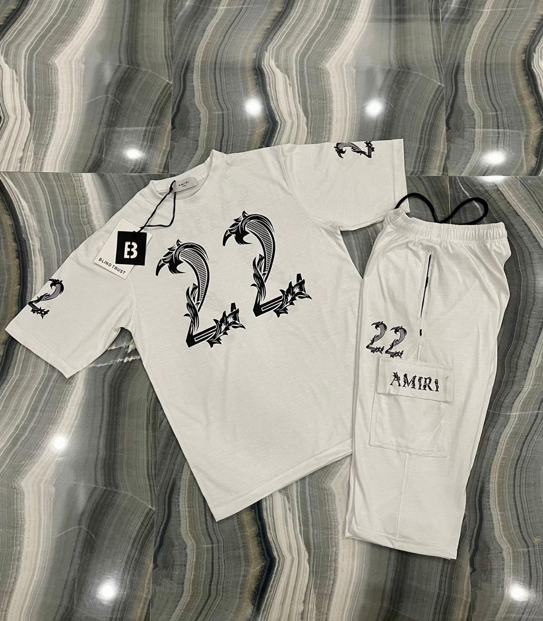 AMIRI WHITE  SUMMER TWIN SUITS FOR MENS ATS06