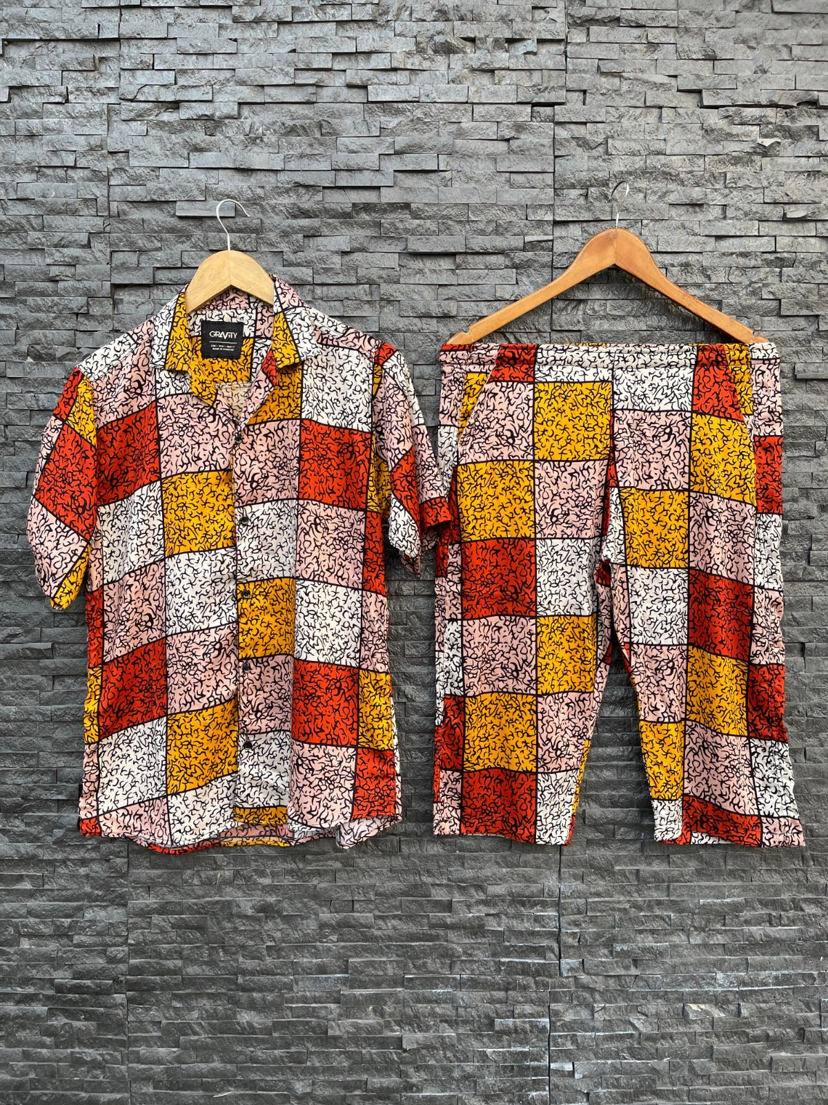 STONE LILEN  MULTI FLOWERAL SUMMER TWIN SUITS FOR MENS 05