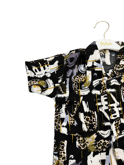 KID'S PREMIUM SUMMER STONE LILEN  BLACK ENGLISH TRACKSUIT FOR BOY & GIRL
