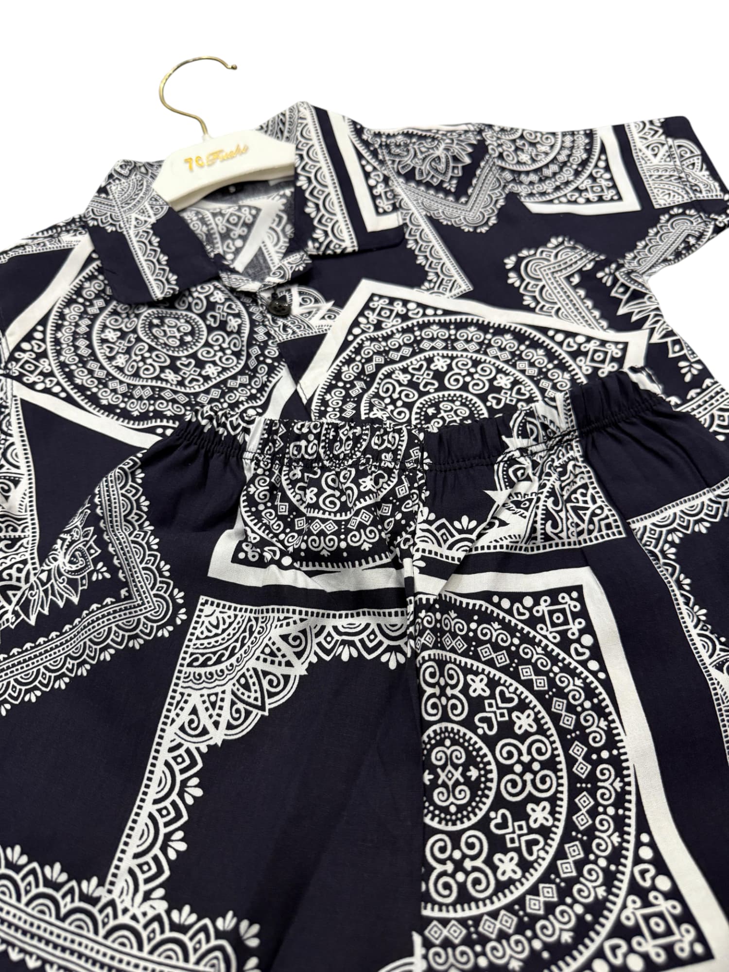 KID'S PREMIUM SUMMER STONE LILEN NAVY GEOMETERY TRACKSUIT FOR BOY & GIRL