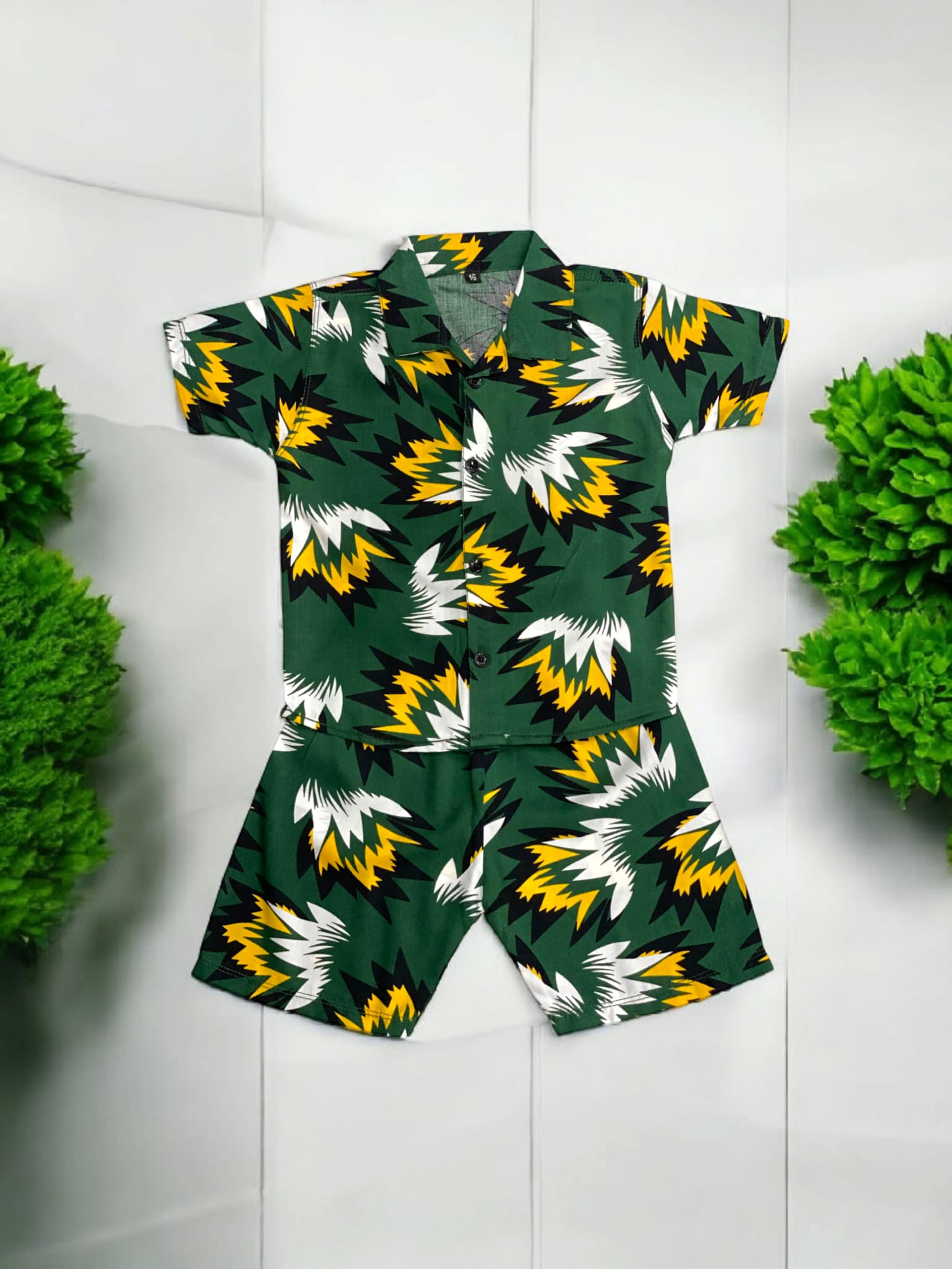 KID'S PREMIUM SUMMER STONE LILEN GREEN SHARP TRACKSUIT FOR BOY & GIRL