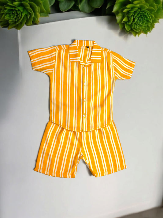 KID'S PREMIUM SUMMER STONE LILEN YELLOW LINING TRACKSUIT FOR BOY & GIRL
